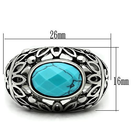 CJG2432 Stainless Steel Turquoise Ring