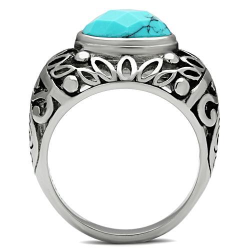 CJG2432 Stainless Steel Turquoise Ring