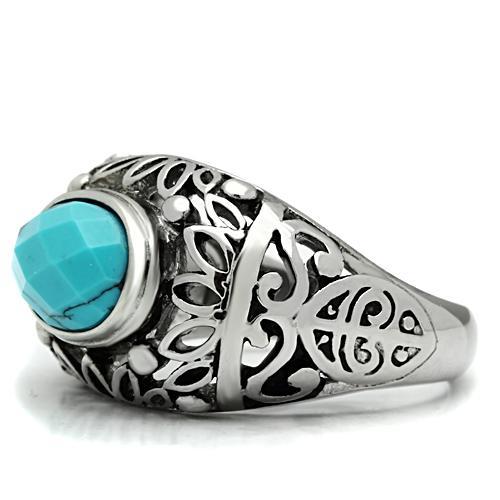 CJG2432 Stainless Steel Turquoise Ring