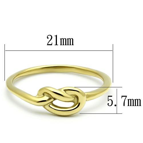 CJ630G Wholesale Women's Stainless Steel IP Gold Minimal Love Knot Ring