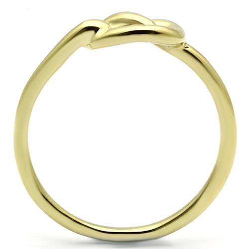 CJ630G Wholesale Women's Stainless Steel IP Gold Minimal Love Knot Ring
