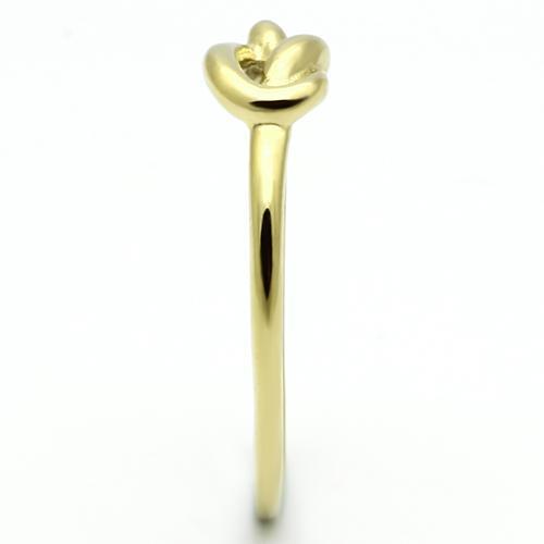CJ630G Wholesale Women's Stainless Steel IP Gold Minimal Love Knot Ring