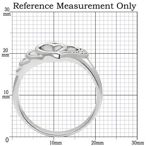 CJ6X179 Wholesale Women's Stainless Steel AAA Grade CZ Clear Ripple Heart Ring