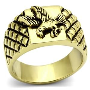 CJG2484 Wholesale Men's Stainless Steel IP Gold Eagle Ring