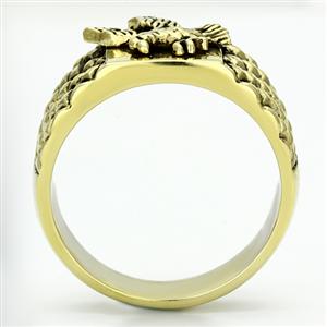 CJG2484 Wholesale Men's Stainless Steel IP Gold Eagle Ring