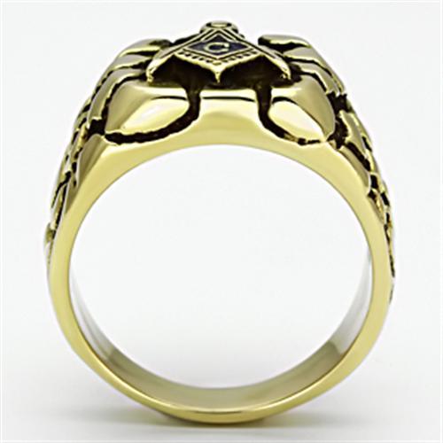 CJE778 Wholesale Men's Stainless Steel IP Gold Masonic Ring