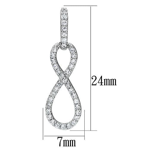 CJ067 Wholesale Women&#39;s 925 Sterling Silver Rhodium AAA Grade CZ Clear Infinity Earrings