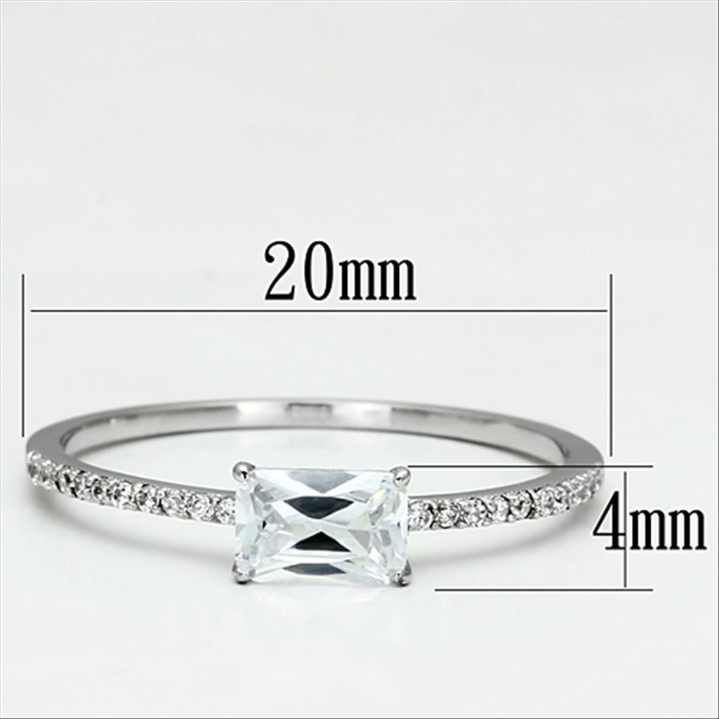 CJ082 Wholesale Women's 925 Sterling Silver Rhodium AAA Grade CZ Clear Ring