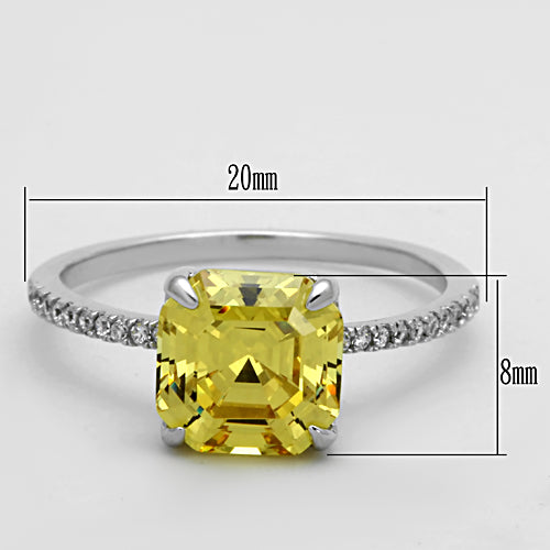 CJ175 Wholesale Women's 925 Sterling Silver Rhodium Cubic Topaz Square Ring