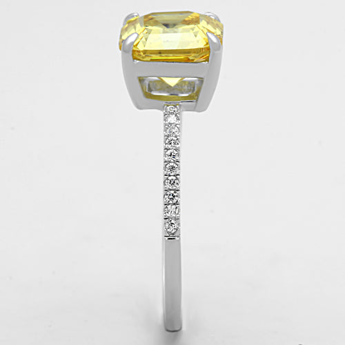 CJ175 Wholesale Women's 925 Sterling Silver Rhodium Cubic Topaz Square Ring