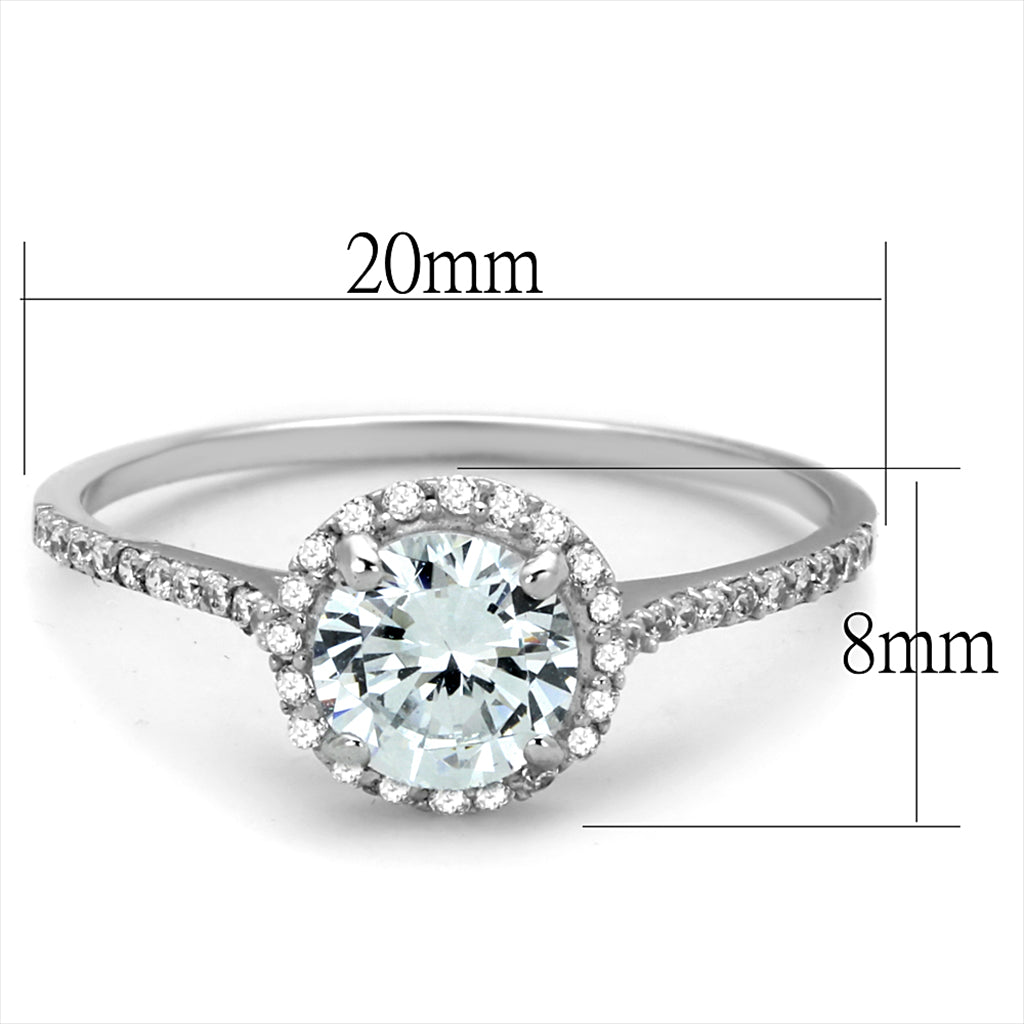 CJ190 Wholesale Women's 925 Sterling Silver Rhodium AAA Grade CZ Clear Ring