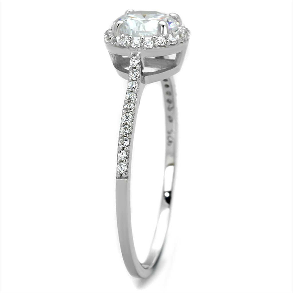CJ190 Wholesale Women's 925 Sterling Silver Rhodium AAA Grade CZ Clear Ring