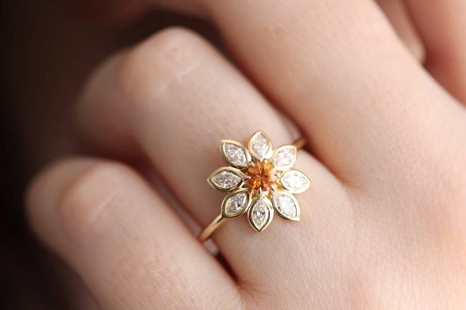Pretty Floral Wholesale Fashion Rings for Spring and Summer