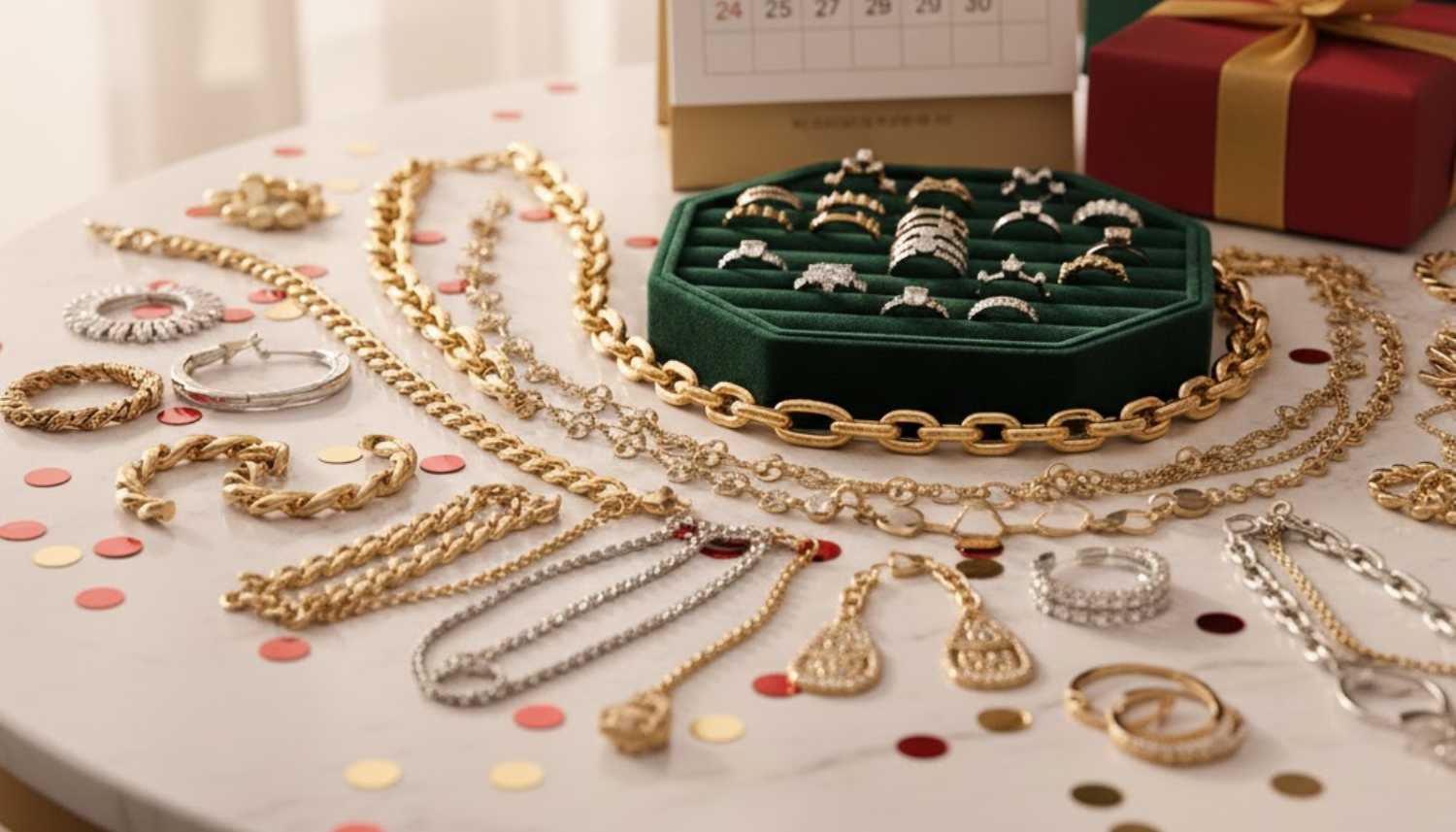 abundant display of diverse fashion jewelry
