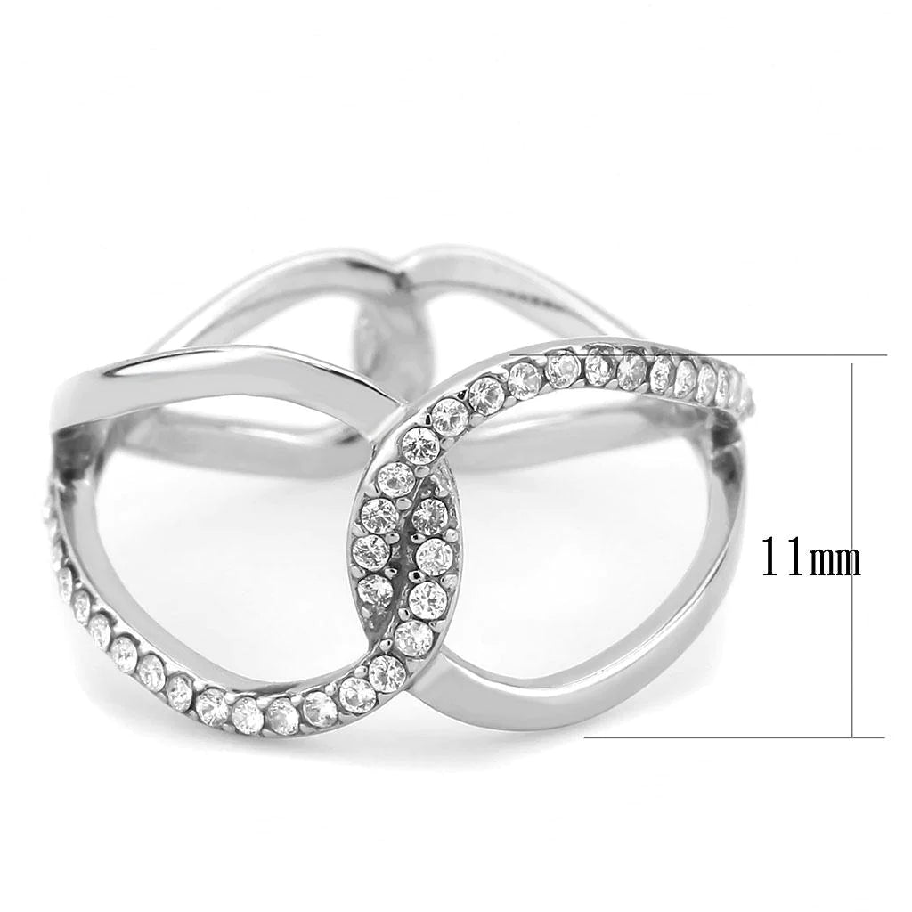 CJ307 Wholesale Women&#39;s Stainless Steel AAA Grade Clear CZ Minimal Ring