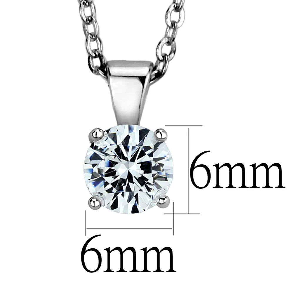 CJ890 Wholesale Women&#39;s Sterling Silver Clear Round Chain Necklace