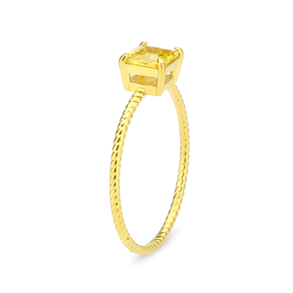 CJ3857 Wholesale Women&#39;s Stainless Steel Topaz Minimal Ring