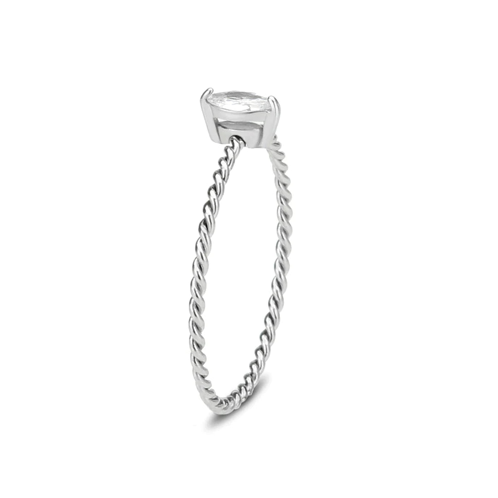 CJ3860 Wholesale Women&#39;s Stainless Steel AAA Grade CZ Clear Minimal Ring