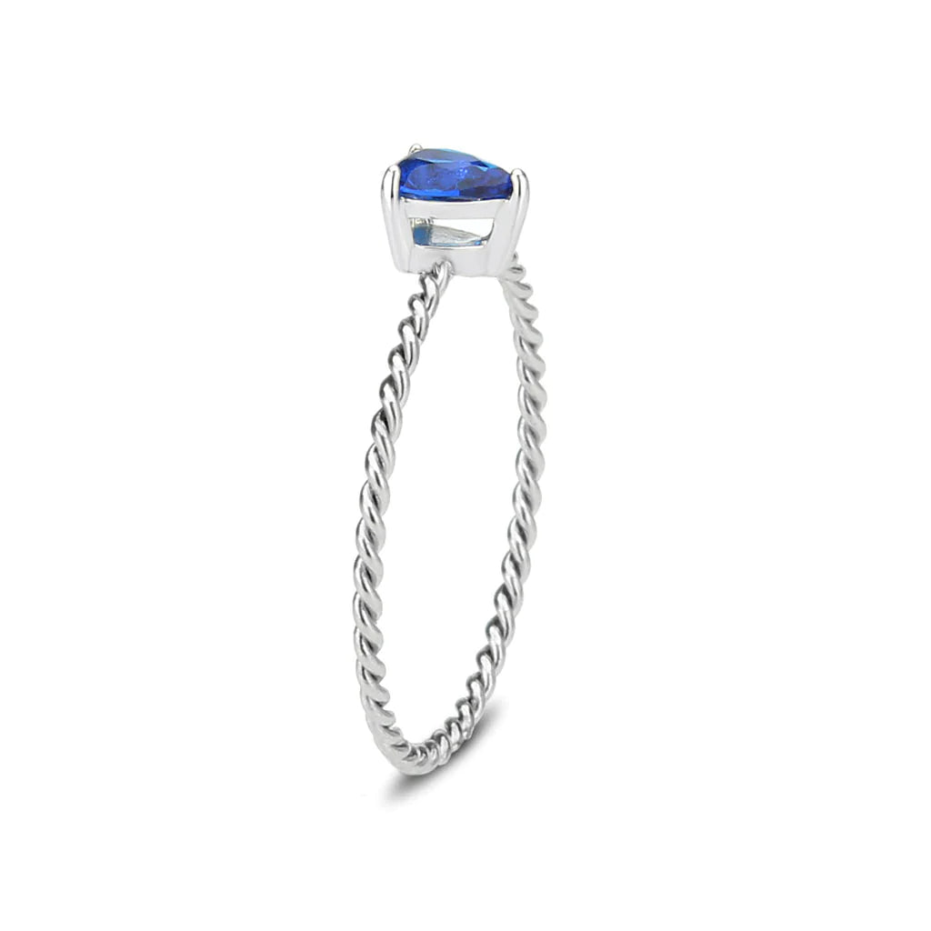 CJ3862 Wholesale Women&#39;s Stainless Steel Montana Blue Minimal Ring