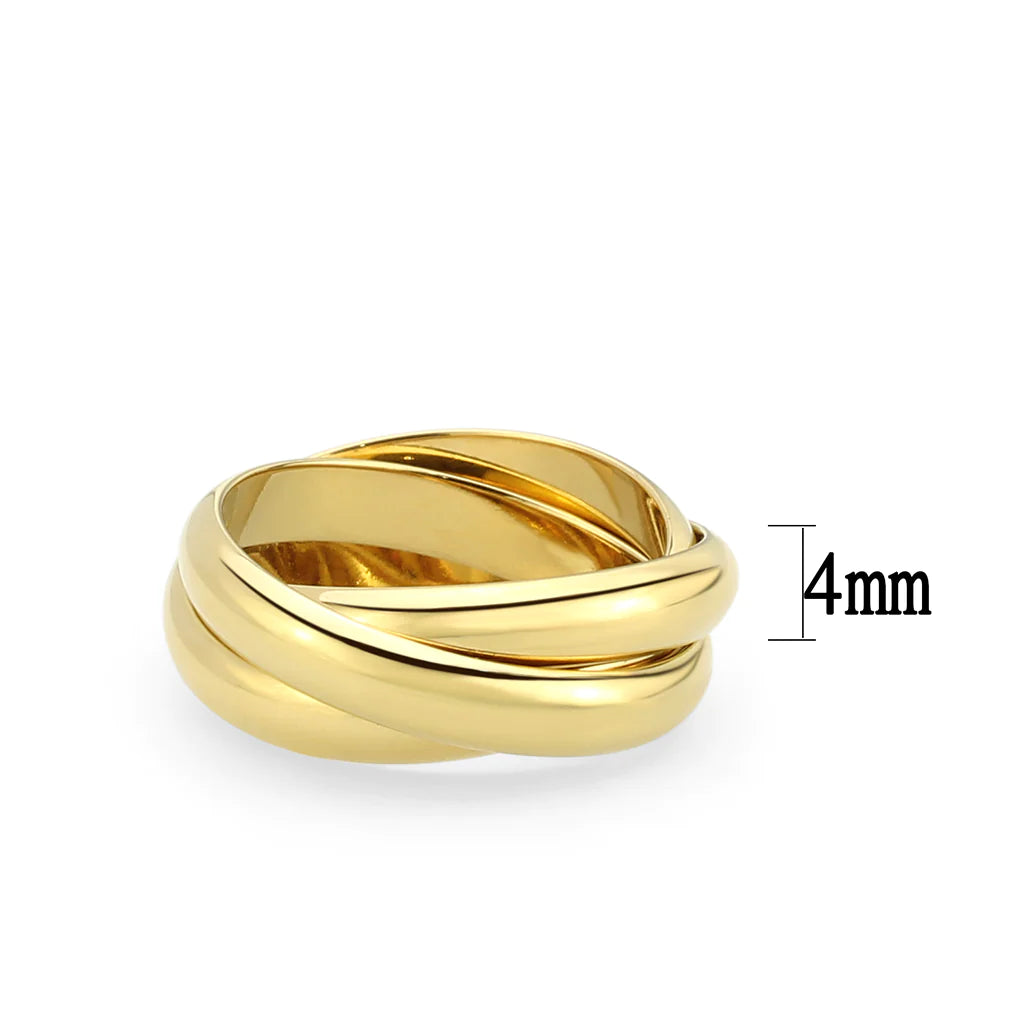 CJ3920G Wholesale Women&#39;s Stainless Steel IP Gold Cluster Ring