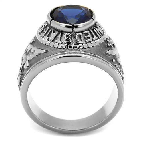 CJ7873OS Wholesale - Stainless Steel "United States Air Force" Sapphire Ring