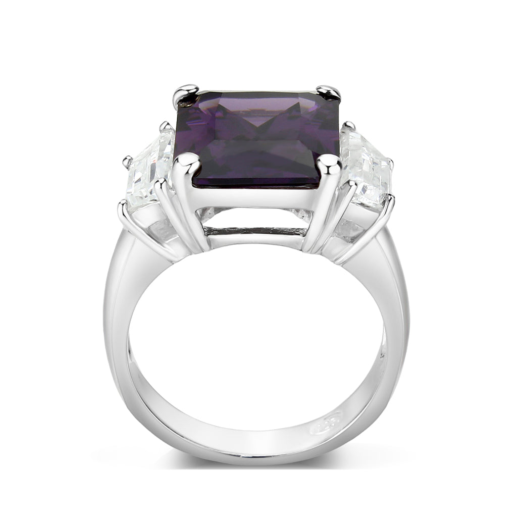 CJS211 Wholesale Women's Sterling Silver with CZ in Amethyst Ring