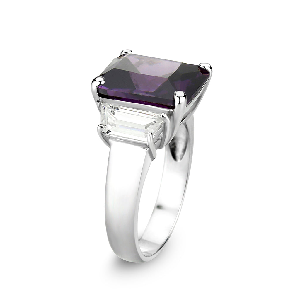 CJS211 Wholesale Women's Sterling Silver with CZ in Amethyst Ring