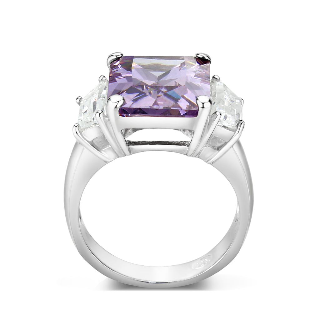 CJS212 Wholesale Women's Sterling Silver with CZ in Light Amethyst Ring