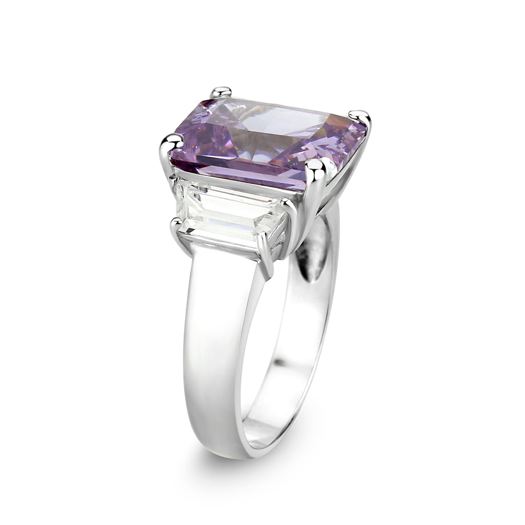 CJS212 Wholesale Women's Sterling Silver with CZ in Light Amethyst Ring