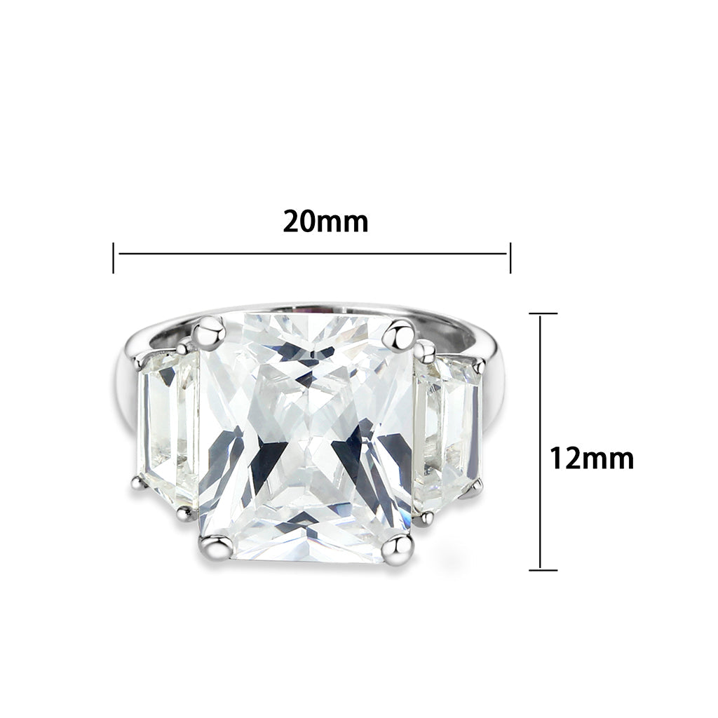 CJS218 Wholesale Women's Sterling Silver with CZ in Clear Ring