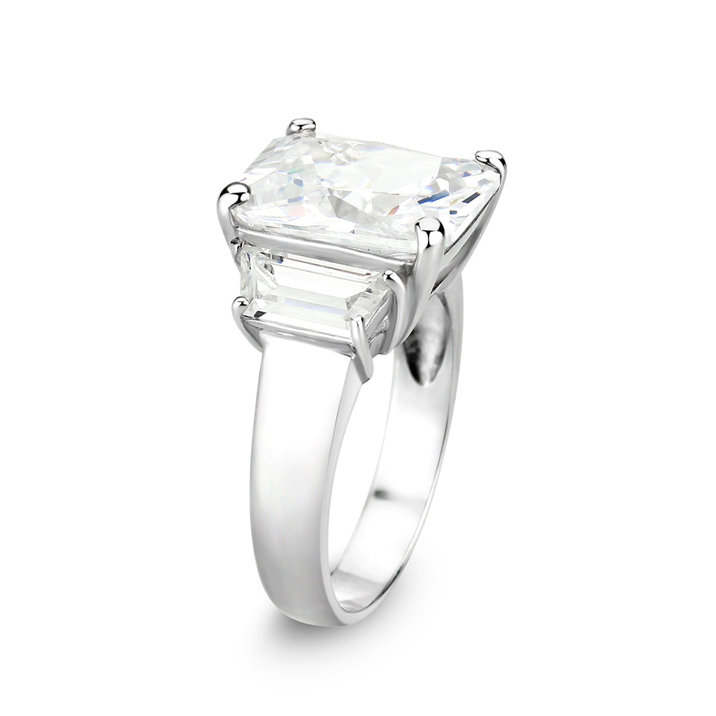 CJS218 Wholesale Women's Sterling Silver with CZ in Clear Ring