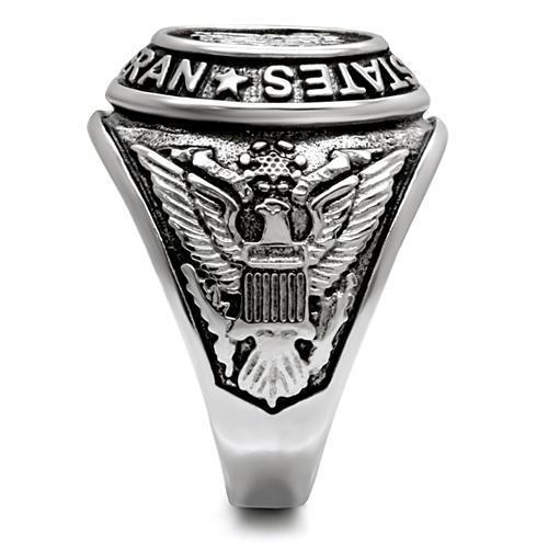 CJ7870OS Wholesale - Stainless Steel "United States Veteran" Ring