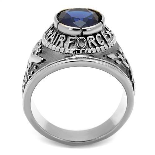 CJ7873OS Wholesale - Stainless Steel "United States Air Force" Sapphire Ring