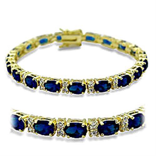 CJ415504 Wholesale Brass Gold Synthetic Sapphire Bracelet