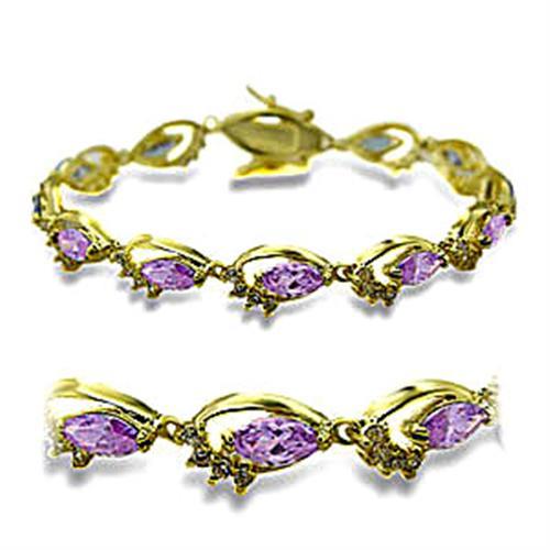 CJ415702 Wholesale Women&#39;s Gold AAA Grade CZ Light Amethyst Bracelet