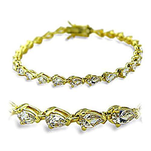 CJ415804 Wholesale Women&#39;s Brass Gold AAA Grade CZ Clear Bracelet