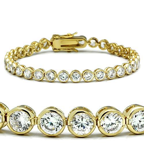 CJ47202 Wholesale Women&#39;s Brass Gold AAA Grade CZ Clear Bracelet
