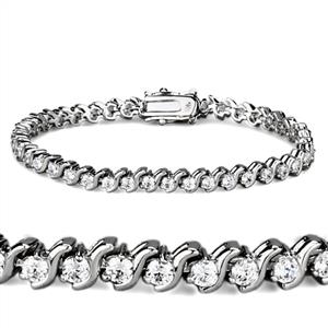 CJE47203 Wholesale Women&#39;s Brass Clear AAA Grade CZ Bracelet