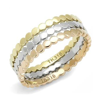 CJE3180 Wholesale Women&#39;s Stainless Steel IP Gold &amp; IP Rose Gold Stackable Rings