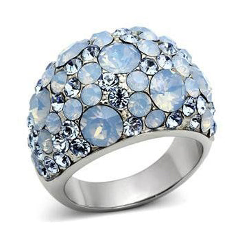 CJG1263 Wholesale London Blue Pave Dome Stainless Steel Ring