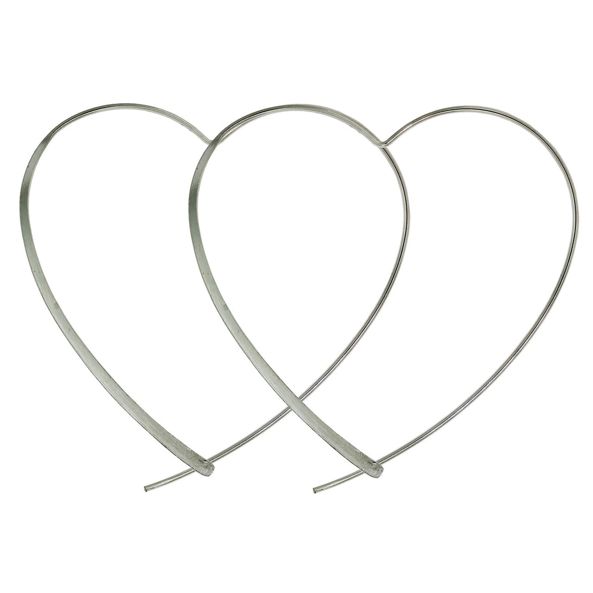 HRT-SILV Women&#39;s Wholesale Sterling Silver Heart Hoop Earrings