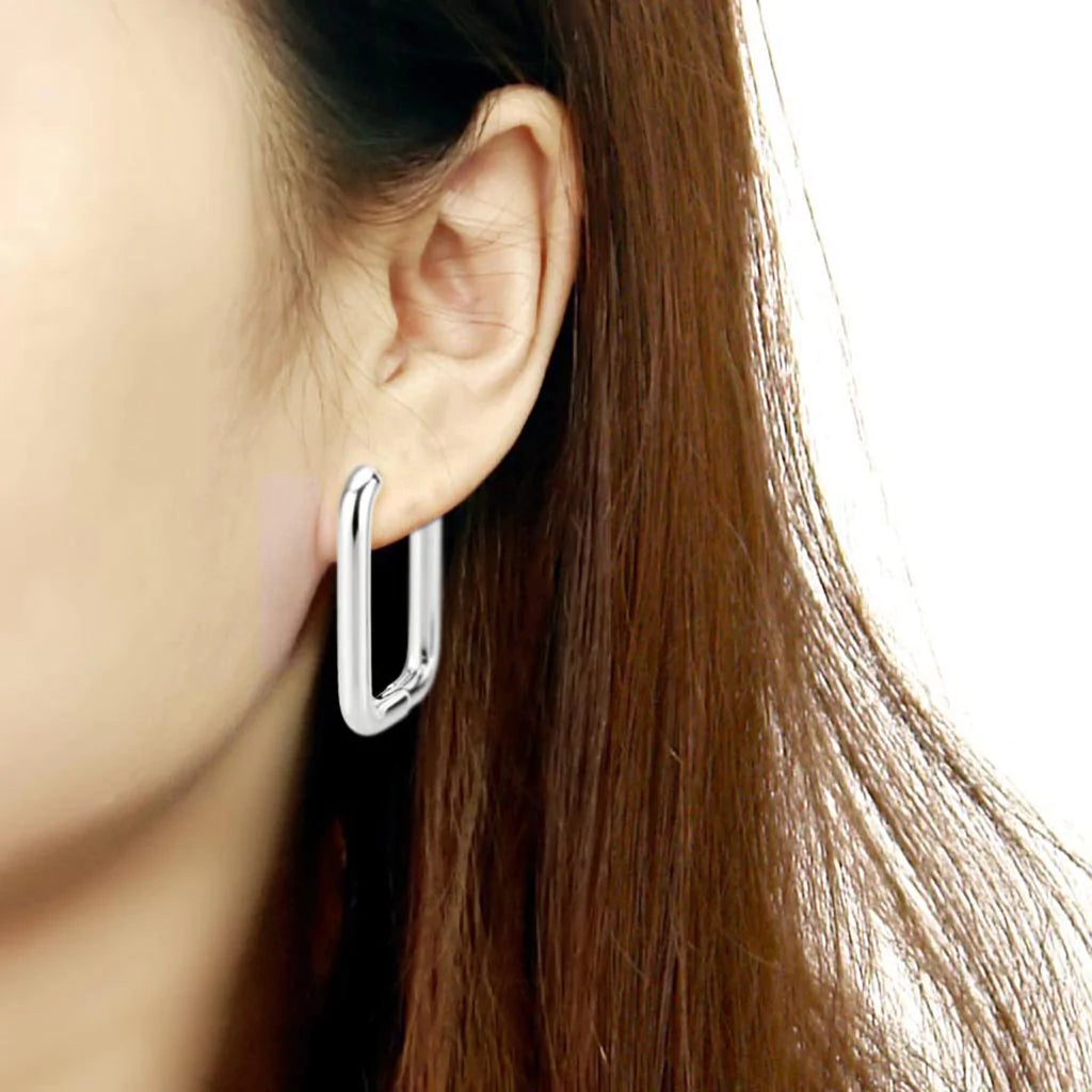 CJ3841 Wholesale Women&#39;s Minimalist Stainless Steel Square Earrings