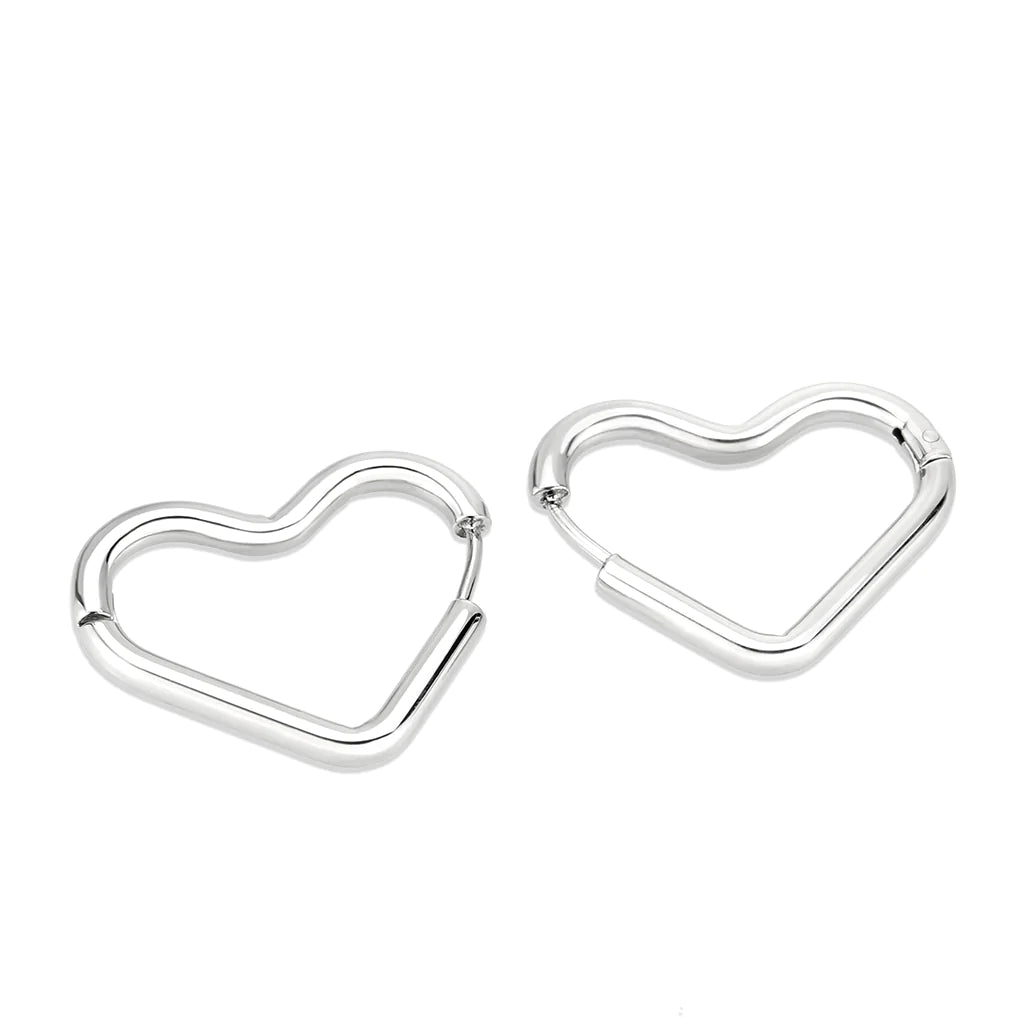 CJ3842 Wholesale Women&#39;s Minimalist Stainless Steel Heart Earrings