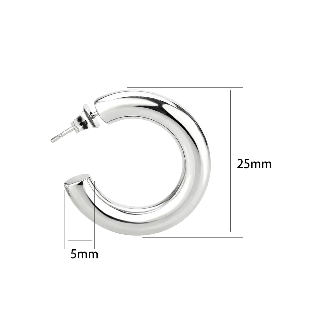 CJ3844 Wholesale Women&#39;s Minimalist Stainless Steel Hoop Earrings
