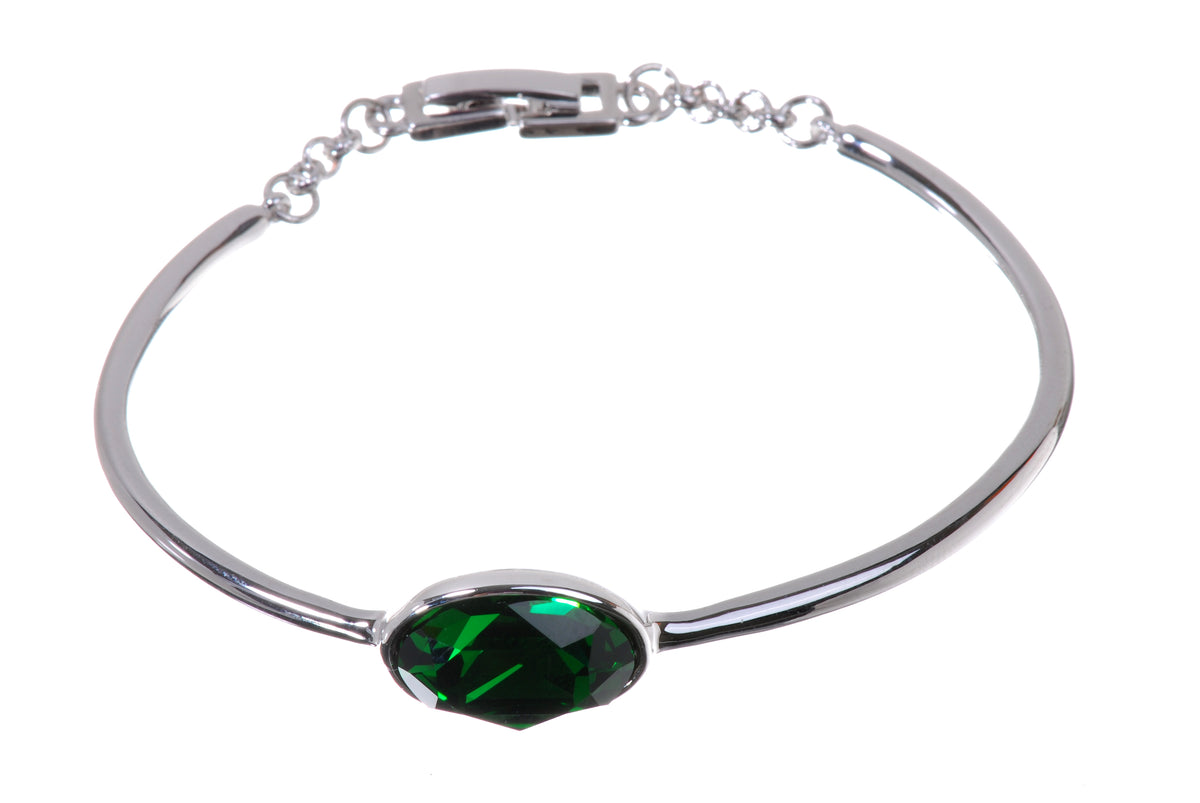 B7121 Peridot Swarovski Elements Crystal Cuff Bracelet