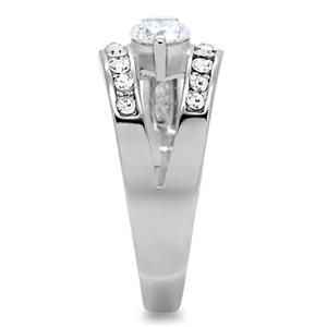 CJ144TK Wholesale Stainless Steel Clear Cubic Zirconia Ring