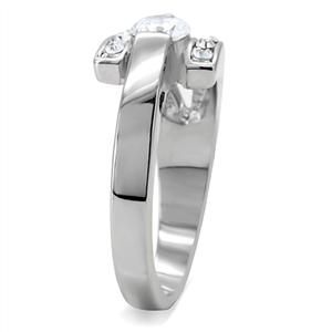 CJ144TK Wholesale Stainless Steel Clear Cubic Zirconia Ring