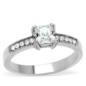 CJ154TK Wholesale Stainless Steel Princess Cut Cubic Zirconia Vintage Inspired Engagement Ring