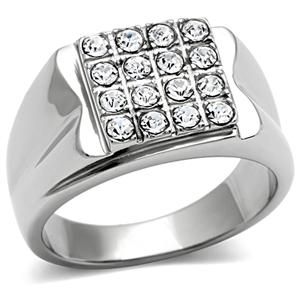 CJ431 Wholesale Crystal Center Stainless Steel Ring