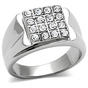 CJ431 Wholesale Crystal Center Stainless Steel Ring